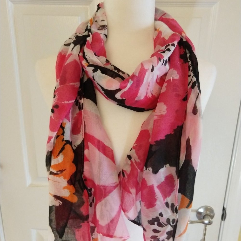 Denim & C0 Floral Printed Pink Scarf NEW